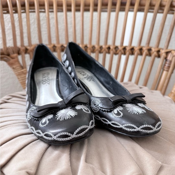 Franco Sarto Embroidered Kitten Heels - Picture 2 of 7